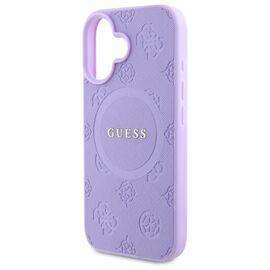 Guess Saffiano Peony Classic Logo MagSafe iPhone 16 Case - Purple - Apple Cases - Cases - Techbox