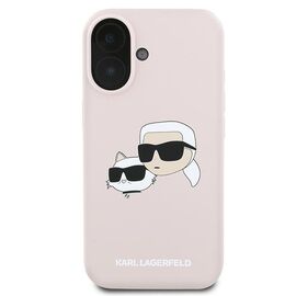 Karl Lagerfeld Silicone Case Heads Print MagSafe for iPhone 16 Plus - Pink | Techbox