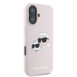 Karl Lagerfeld Silicone Case Heads Print MagSafe for iPhone 16 Plus - Pink | Techbox