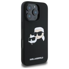 Karl Lagerfeld Silicone Case Heads Print MagSafe for iPhone 16 Pro - Black | Techbox