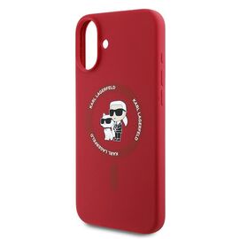 Karl Lagerfeld Silicone Karl&amp;Choupette Heads Ring MagSafe Case for iPhone 16 Plus - Red - Apple Cases - Cases - Techbox