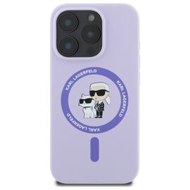 Karl Lagerfeld Silicone Karl&amp;Choupette Heads Ring MagSafe Case for iPhone 16 Pro - Purple - Apple Cases - Cases - Techbox