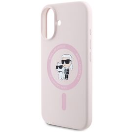 Karl Lagerfeld Silicone Karl&amp;Choupette Heads Ring MagSafe iPhone 16 Case - Pink - Apple Cases - Cases - Techbox