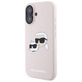 Karl Lagerfeld Silicone Case Heads Print MagSafe for iPhone 16 - Pink | Techbox