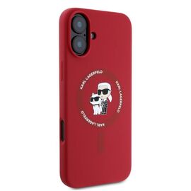 Karl Lagerfeld Silicone Karl&amp;Choupette Heads Ring MagSafe iPhone 16 Case - Red - Apple Cases - Cases - Techbox