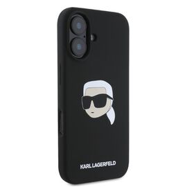 Karl Lagerfeld Silicone Karl Head Print MagSafe iPhone 16 Case - Black | Techbox