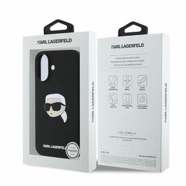 Karl Lagerfeld Silicone Karl Head Print MagSafe iPhone 16 Case - Black | Techbox