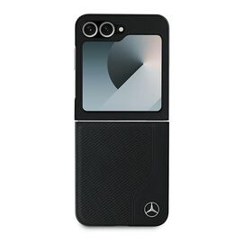 Mercedes Leather Wood Imitation MagSafe Case for Samsung Galaxy Z Flip 6 - Black | Techbox