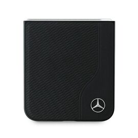 Mercedes Leather Wood Imitation MagSafe Case for Samsung Galaxy Z Flip 6 - Black | Techbox