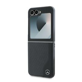 Mercedes Leather Wood Imitation MagSafe Case for Samsung Galaxy Z Flip 6 - Black | Techbox