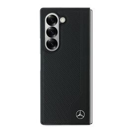 Mercedes Leather Wood Imitation MagSafe Case for Samsung Galaxy Z Fold 6 - Black | Techbox