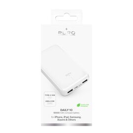 Powerbank Puro White 10000mAh 12W 2xUSB-A + USB-C - white - Powerbanks - Smartphone Chargers - Techbox