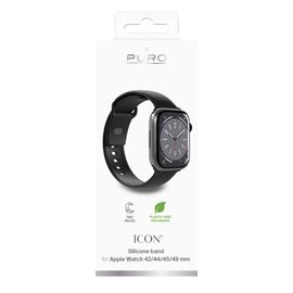 Puro Icon Silicone Strap for Apple Watch 42 / 44 / 45 / 49 mm - Black (2 pcs.) - Accessories - Smartwatches & Accessories - Techbox