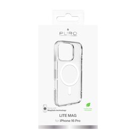 Puro Lite Mag MagSafe Silicone Case for iPhone 16 Pro - Transparent - Apple Cases - Cases - Techbox