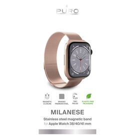 Puro Milanese Stainless Steel Apple Watch Band 38/40/41mm - Pink - Accessories - Smartwatches & Accessories - Techbox