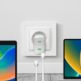 Puro MiniPro 35W GaN 2xUSB-C Wall Charger - White | Techbox