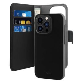 Puro Wallet Detachable MagSafe 2in1 PU Leather Case with Flap and Wallet for iPhone 14 Pro Max - Black | Techbox