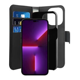 Puro Wallet Detachable MagSafe 2in1 PU Leather Case with Flap and Wallet for iPhone 14 Pro Max - Black - Uncategorized Cases (2) - Cases - Techbox