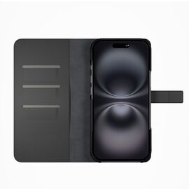 Puro Wallet Detachable MagSafe 2in1 PU Leather Case with Flap and Wallet for iPhone 16 - Black - Apple Cases - Cases - Techbox