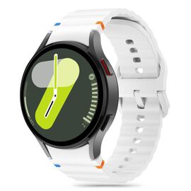 Tech-Protect Silicone Sport Strap for Samsung Galaxy Watch 4 / 5 / 5 Pro / 6 / 7 / FE - White | Techbox