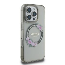 Guess IML Flowers Wreath MagSafe iPhone 16 Pro Case - Black - Apple Cases - Cases - Techbox