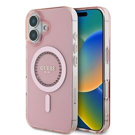 Guess IML Rhinestones MagSafe iPhone 16 Case - Pink - Apple Cases - Cases - Techbox