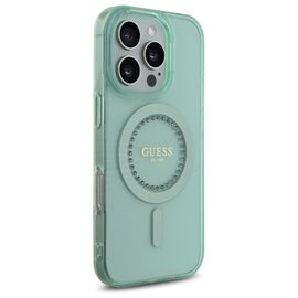 Guess IML Rhinestones MagSafe iPhone 16 Pro Max Case - Green - Apple Cases - Cases - Techbox
