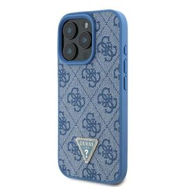 Guess Leather Metal Logo Strass Crossbody Case for iPhone 16 Pro - Blue - Apple Cases - Cases - Techbox