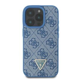 Guess Leather Metal Logo Strass Crossbody Case for iPhone 16 Pro - Blue - Apple Cases - Cases - Techbox