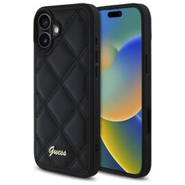 Guess Quilted Metal Logo iPhone 16 Plus Case - Black - Apple Cases - Cases - Techbox