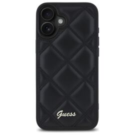 Guess Quilted Metal Logo iPhone 16 Plus Case - Black - Apple Cases - Cases - Techbox