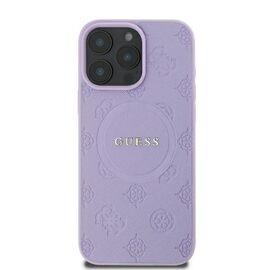 Guess Saffiano Peony Classic Logo MagSafe iPhone 16 Pro Max Case - Purple - Apple Cases - Cases - Techbox