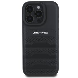 AMG Leather Debossed Lines Black Logo iPhone 16 Pro Max Case - Black | Techbox