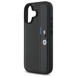 BMW M Perforated Tricolor Detail Line iPhone 16 Case - Dark Gray - Apple Cases - Cases - Techbox