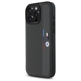 BMW M Perforated Tricolor Detail Line iPhone 16 Pro Case - Dark Gray - Apple Cases - Cases - Techbox