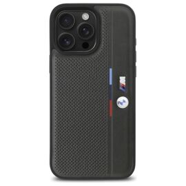 BMW M Perforated Tricolor Detail Line iPhone 16 Pro Case - Dark Gray - Apple Cases - Cases - Techbox
