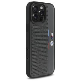 BMW M Perforated Tricolor Detail Line iPhone 16 Pro Case - Dark Gray - Apple Cases - Cases - Techbox