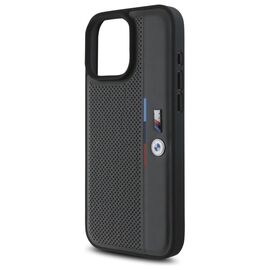 BMW M Perforated Tricolor Detail Line iPhone 16 Pro Case - Dark Gray - Apple Cases - Cases - Techbox