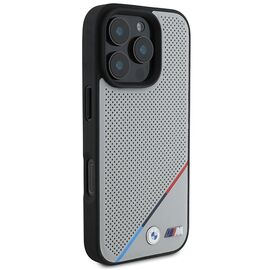 BMW M Perforated Tricolor Line MagSafe Case for iPhone 16 Pro - Gray - Apple Cases - Cases - Techbox