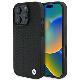 BMW Signature Leather Diamond Metal Logo MagSafe Case for iPhone 16 Pro Max - Black - Apple Cases - Cases - Techbox