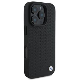 BMW Signature Leather Diamond Metal Logo MagSafe Case for iPhone 16 Pro Max - Black - Apple Cases - Cases - Techbox