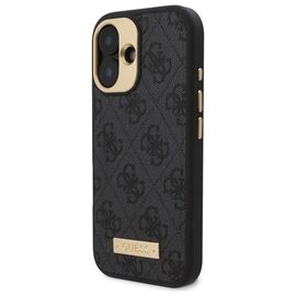 Guess 4G Logo Plate MagSafe iPhone 16 Case - Black - Apple Cases - Cases - Techbox