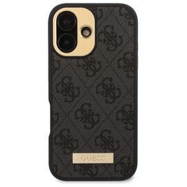 Guess 4G Logo Plate MagSafe iPhone 16 Case - Black - Apple Cases - Cases - Techbox