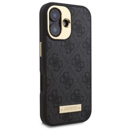 Guess 4G Logo Plate MagSafe iPhone 16 Case - Black - Apple Cases - Cases - Techbox