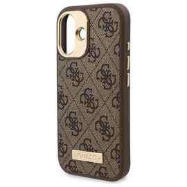 Guess 4G Logo Plate MagSafe iPhone 16 Case - Brown - Apple Cases - Cases - Techbox