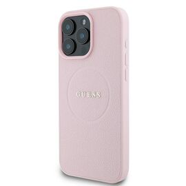 Guess Grained Ring MagSafe iPhone 16 Pro Case - Pink | Techbox