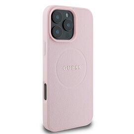 Guess Grained Ring MagSafe iPhone 16 Pro Case - Pink | Techbox