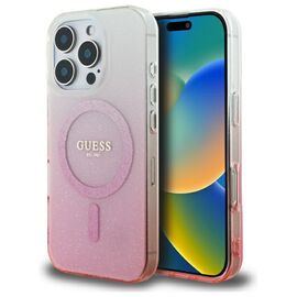 Guess IML Glitter Gradient MagSafe Case for iPhone 16 Pro - Pink | Techbox