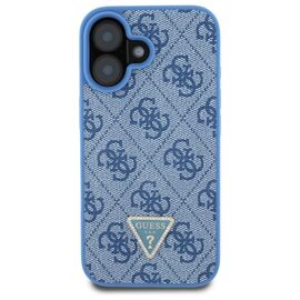 Guess Leather Metal Logo Strass Crossbody Case for iPhone 16 - Blue - Apple Cases - Cases - Techbox