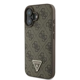 Guess Leather Metal Logo Strass Crossbody Case for iPhone 16 - Brown - Apple Cases - Cases - Techbox